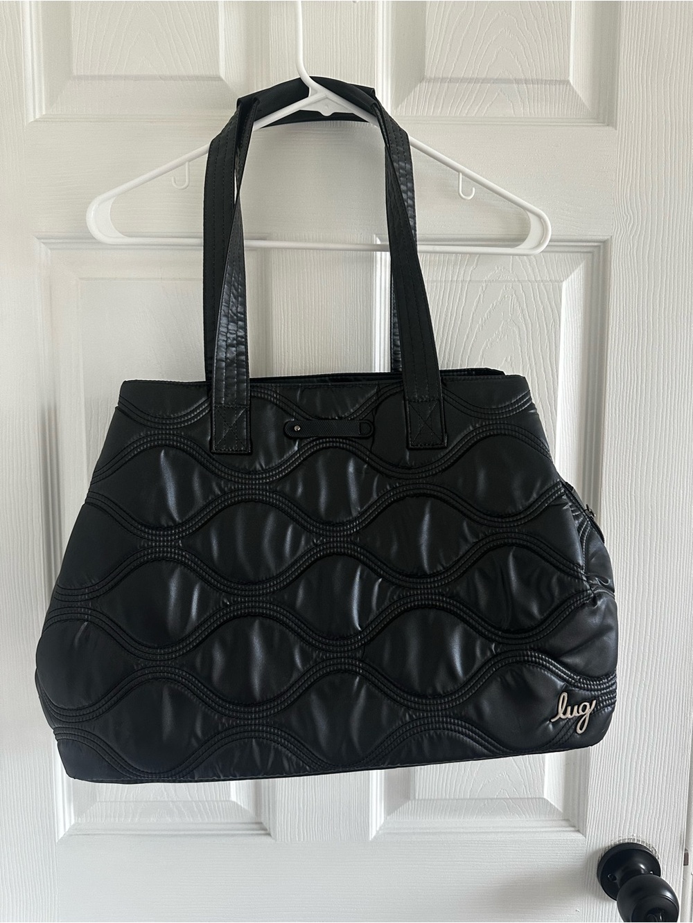 Lug Tempo Tote Bag Quilted Black Multi-Compartment Travel Weekend RFID Protected